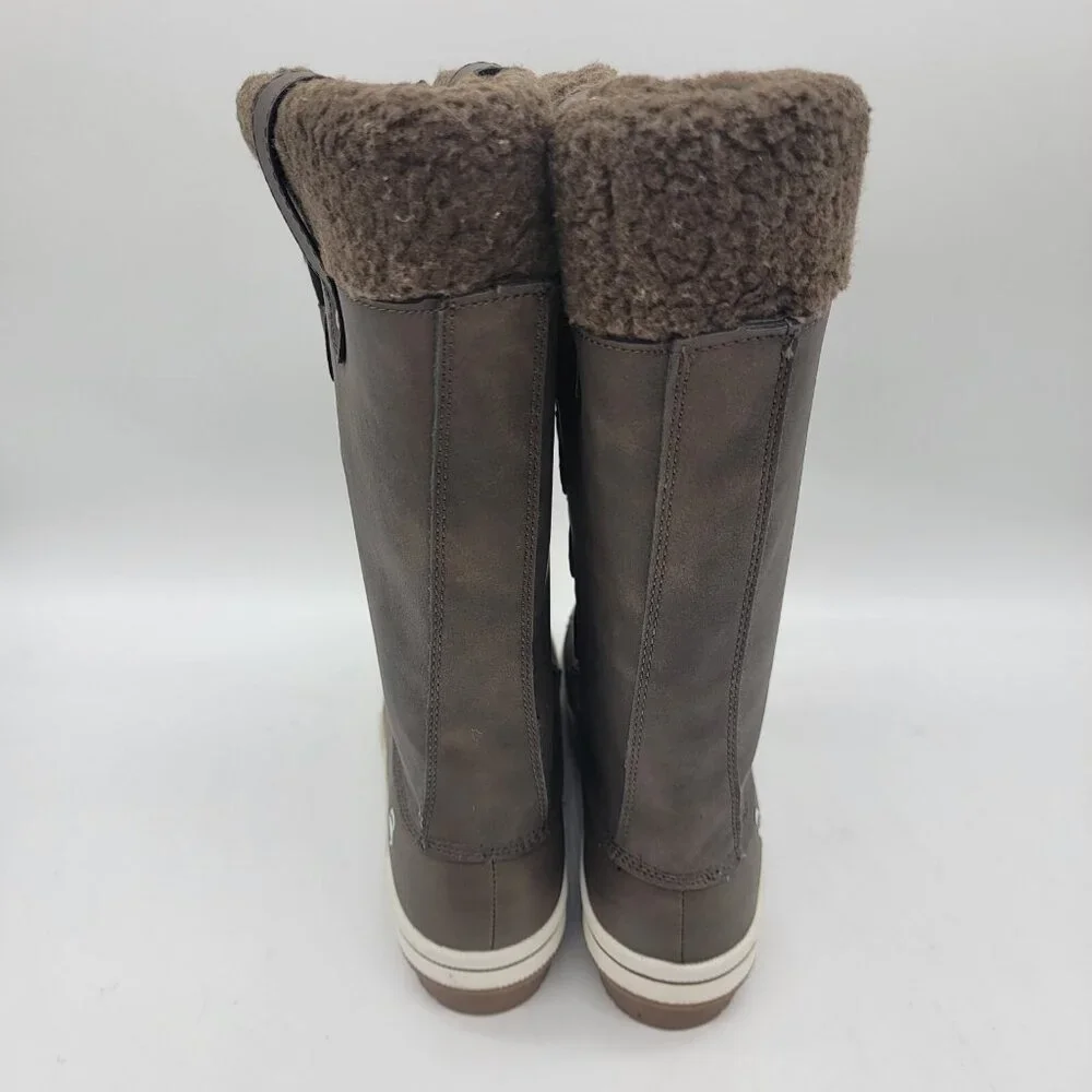 Womens Brown Lace‎ Up Arctic Shield Winter Boots Warm Insulated Size 7M EUC